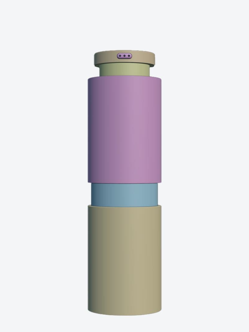 Blockout model of the Laneige serum with each part in a flat colour