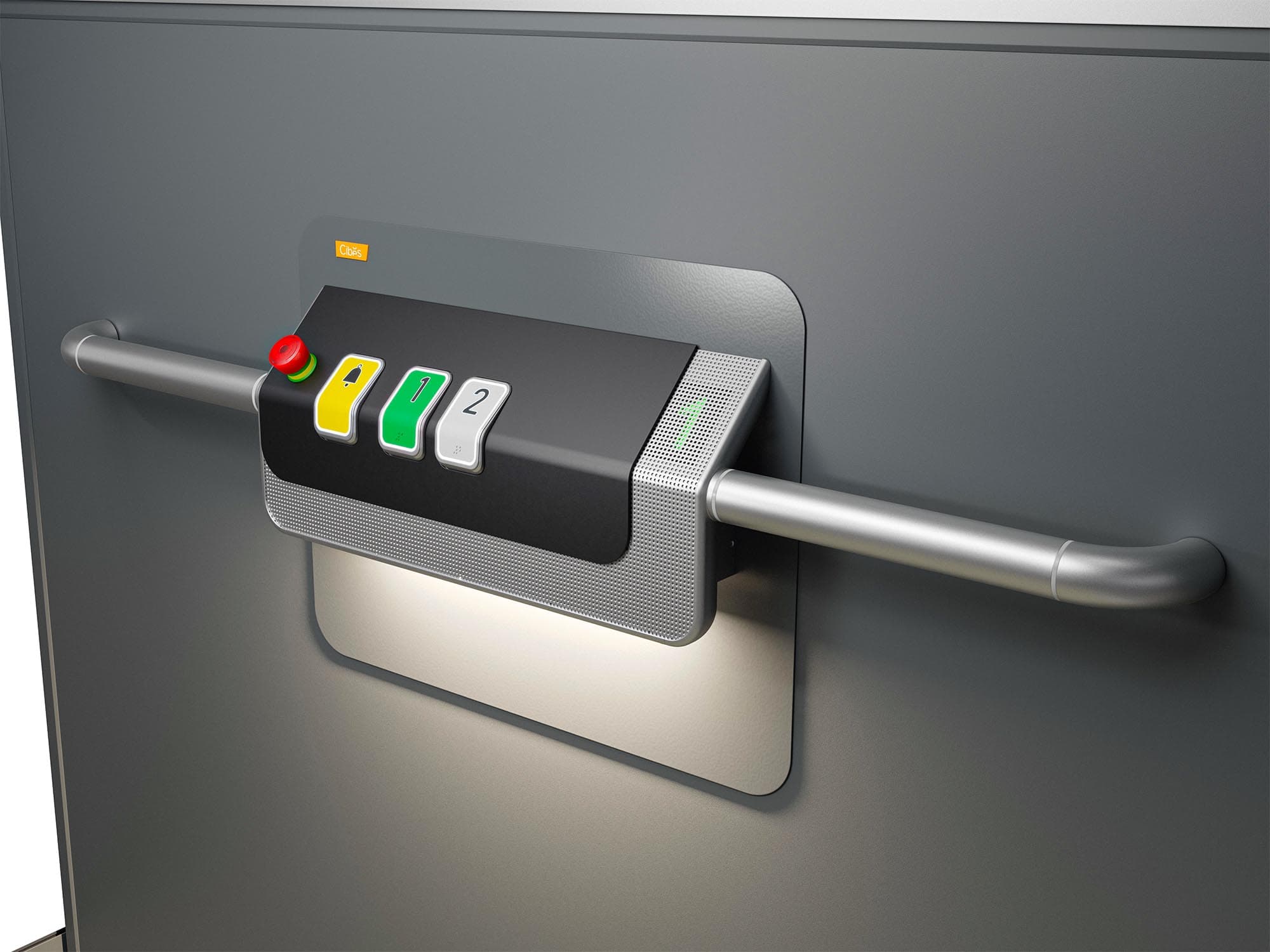 Cibes control panel with its integrated light switched on