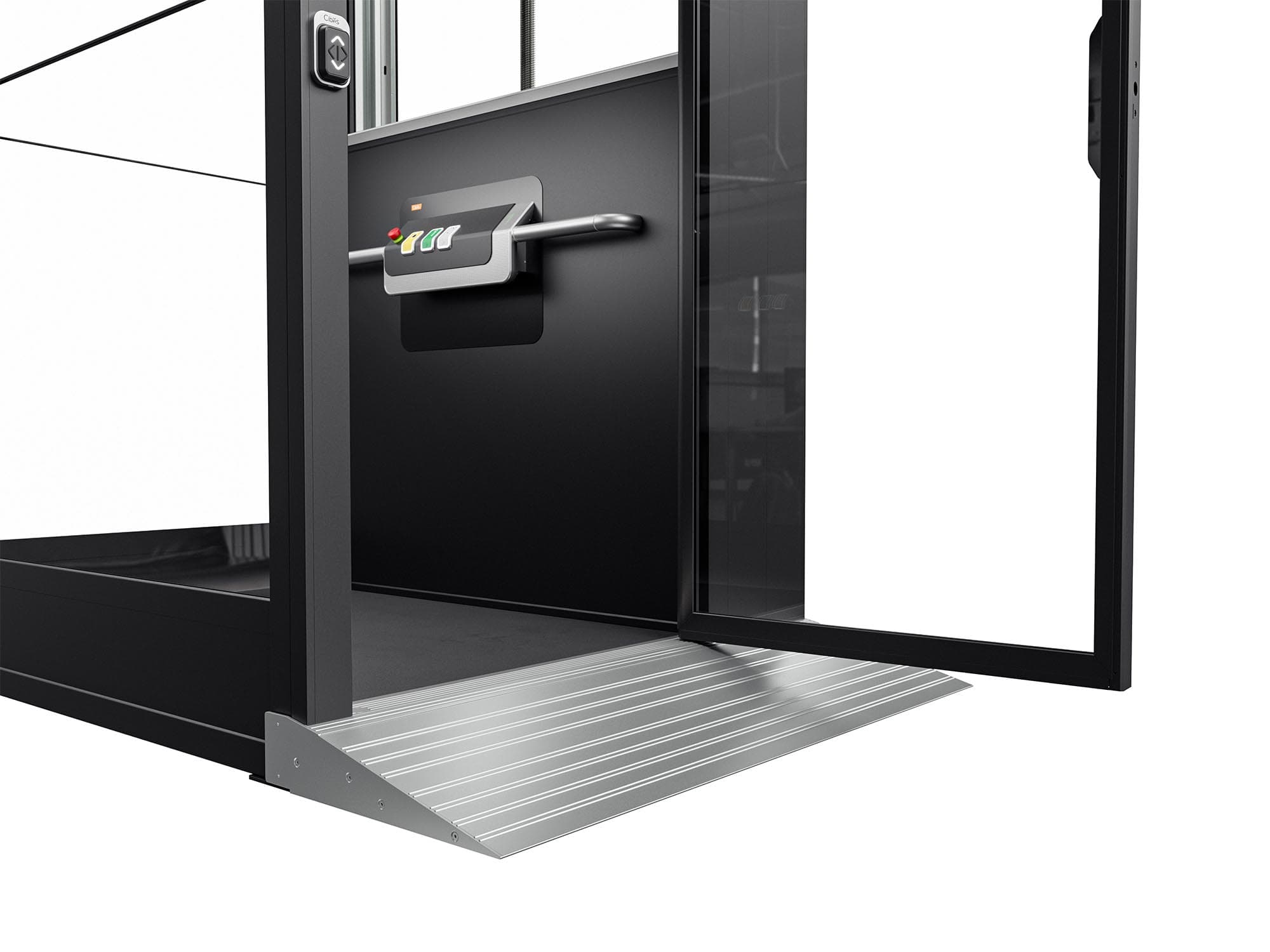 Access ramp detail of the Cloud Plus in graphite black